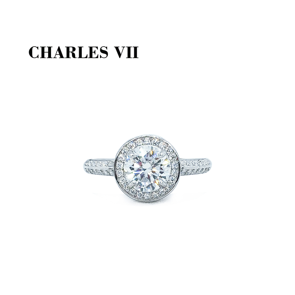CHARLES VII 查爾七世 皇家訂製款一克拉女鑽戒/純銀戒台-日月星辰