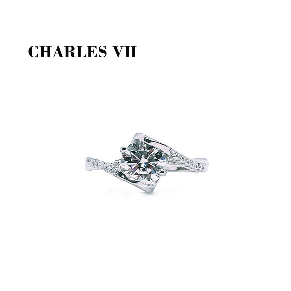 CHARLES VII 查爾七世 皇家訂製款一克拉女鑽戒/純銀戒臺-閃耀恆星