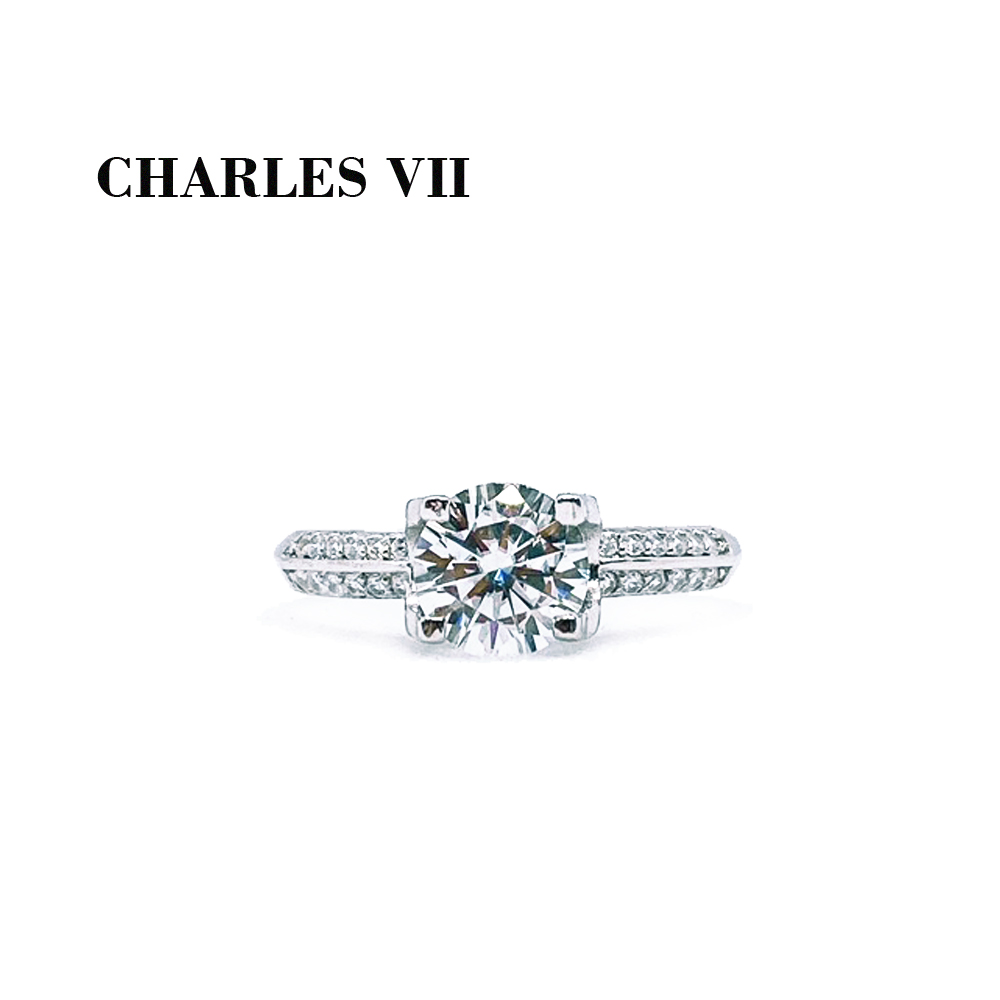 CHARLES VII 查爾七世 皇家訂製款一克拉女鑽戒/純銀戒台-瑰麗奪目