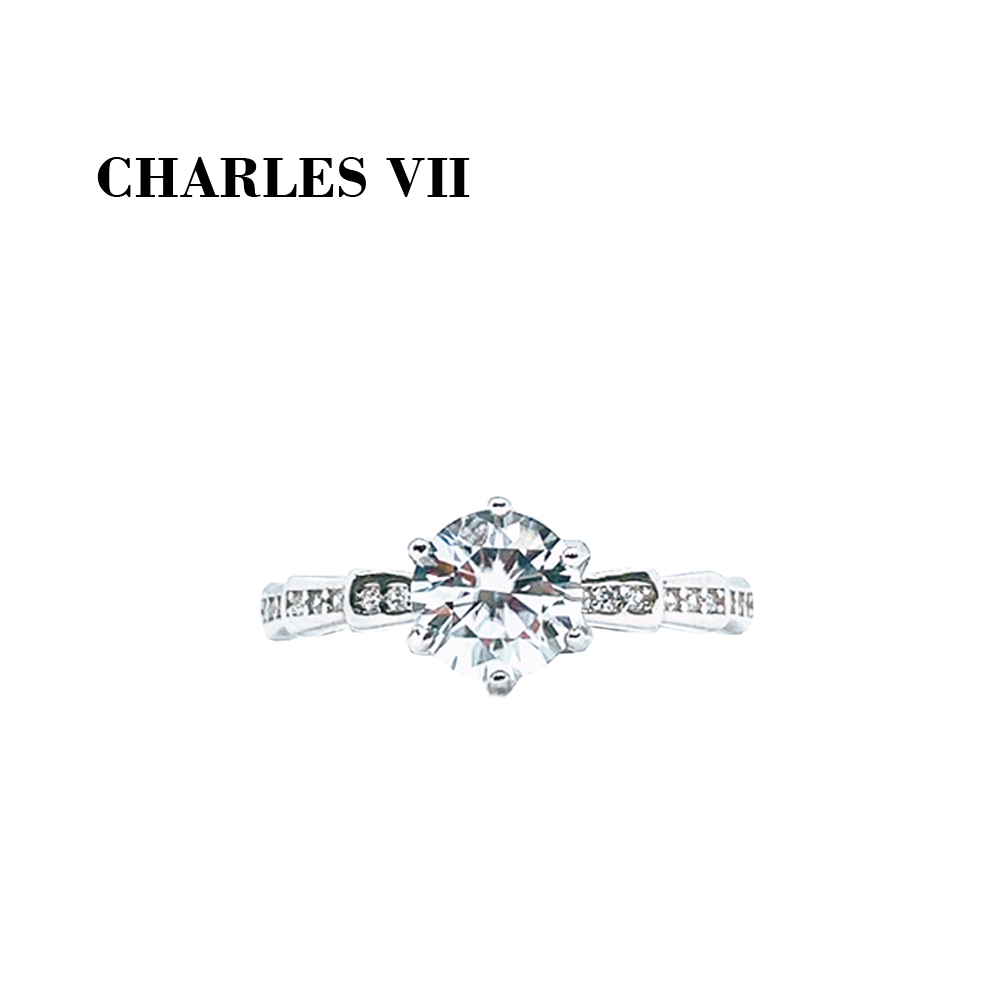 CHARLES VII 查爾七世 皇家訂製款一克拉鑽戒/純銀戒台-絕代風華