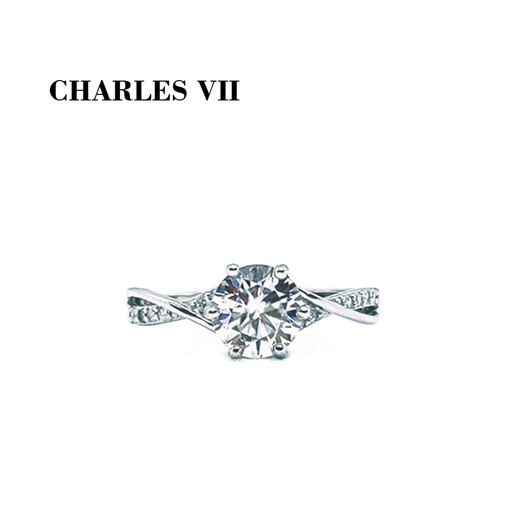 CHARLES VII 查爾七世 皇家訂製款一克拉女鑽戒/純銀戒台-水漾仙女