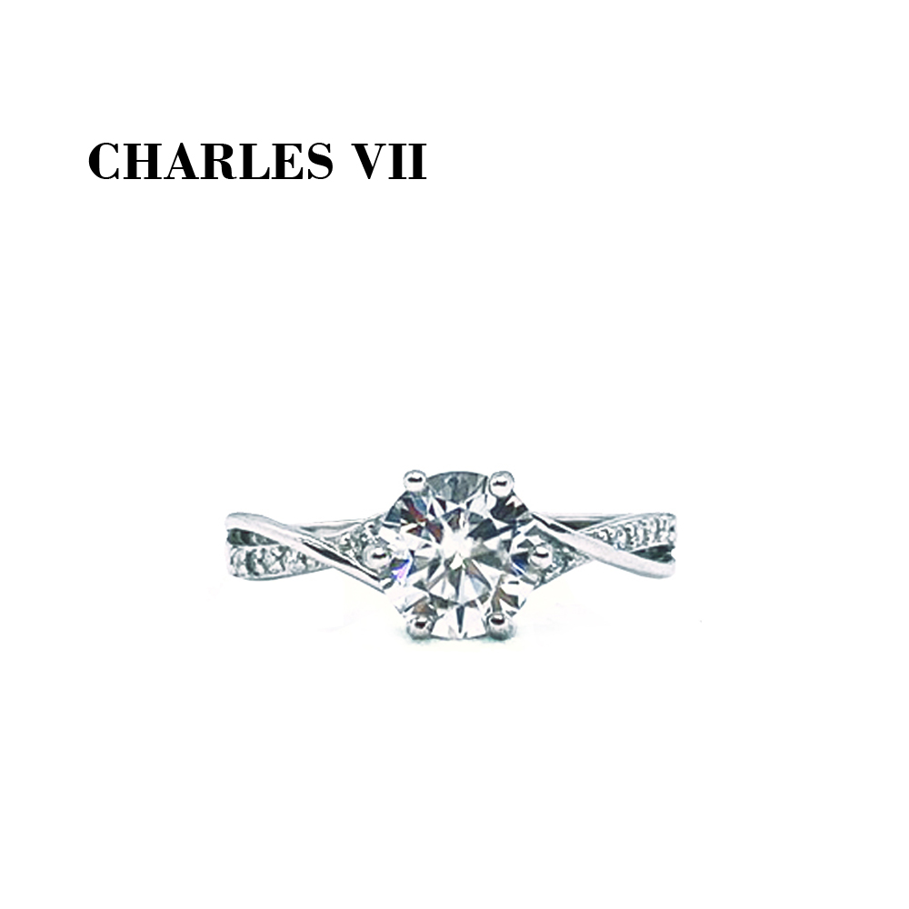 CHARLES VII 查爾七世 皇家訂製款一克拉女鑽戒/純銀戒臺-水漾仙女