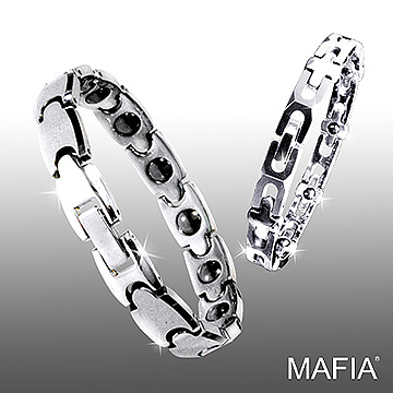 MAFIA 鎢鋼男款+女款 磁石鍺對鍊