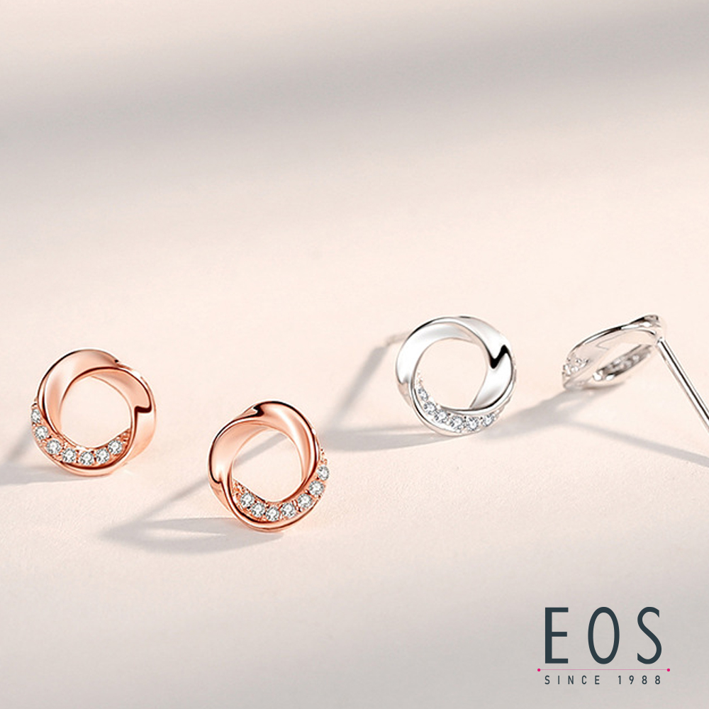 【EOS 時尚精品】圍繞著你 CZ鑽 925純銀耳環(JF85487)