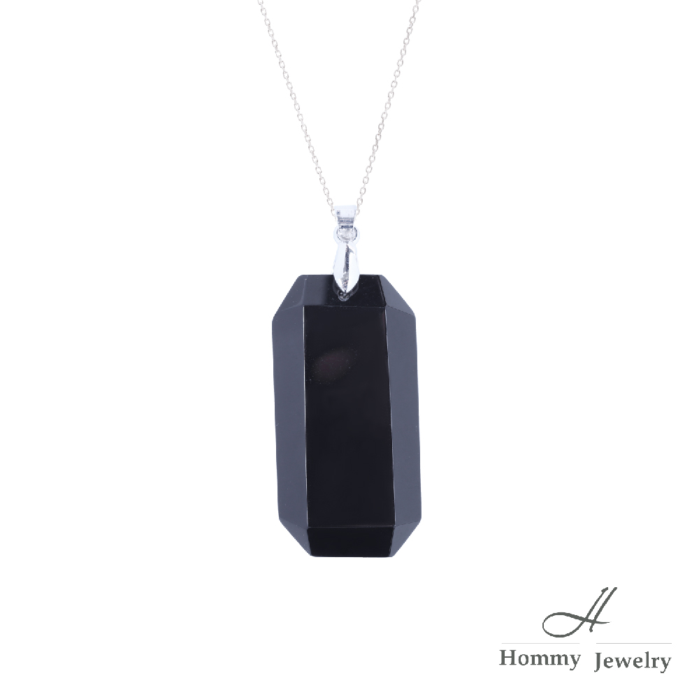 Obsidian冰種黑曜石無事牌項鍊