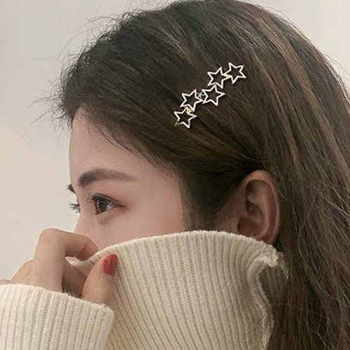 Charme 韓國新品 金色五顆小星星鏤空髮夾