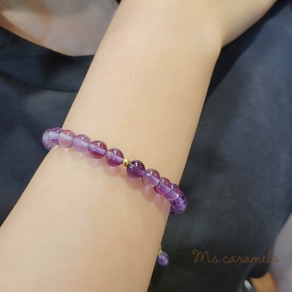 【焦糖小姐 Ms caramelo】紫水晶手鍊 紫水晶&淡水珍珠 浪漫薰衣草