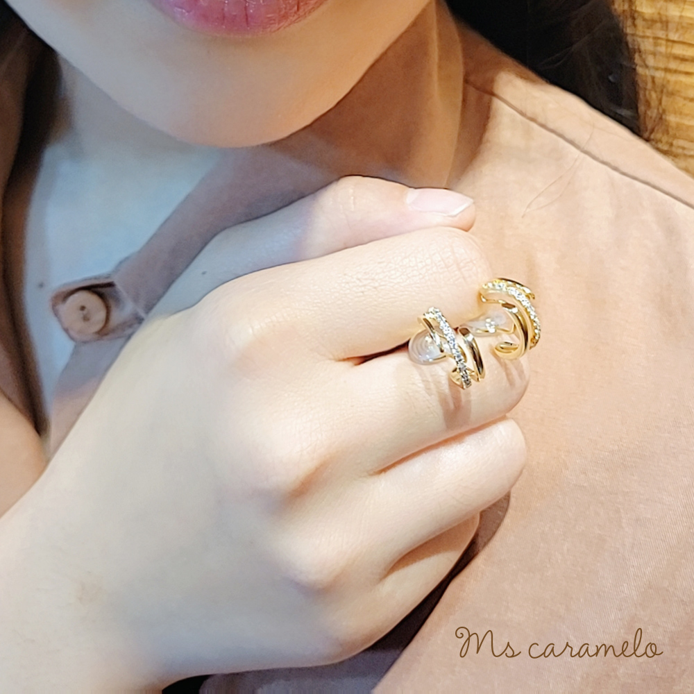 焦糖小姐-Ms-caramelo-夾式耳環-鋯石耳環