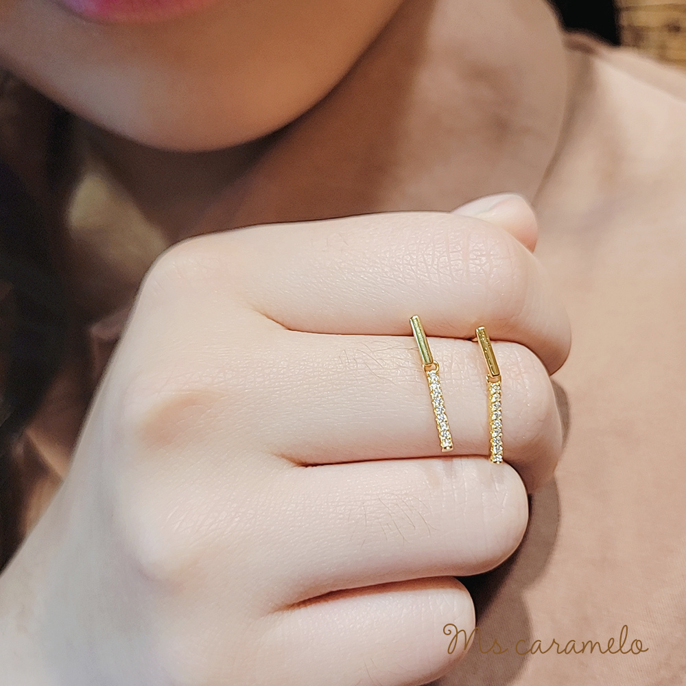焦糖小姐-Ms-caramelo-925純銀 鋯石耳環