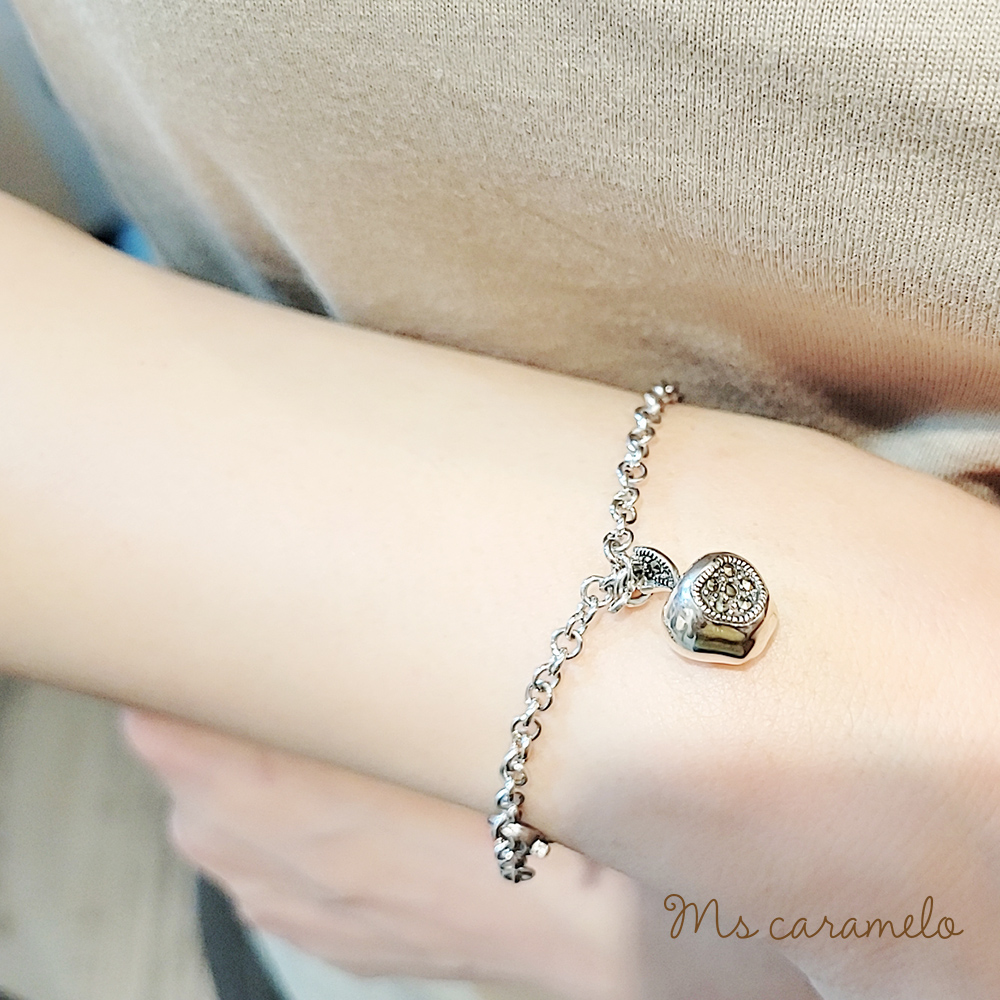 焦糖小姐-Ms-caramelo-925銀鍍K白 馬蹄手鍊(復古設計手鍊)