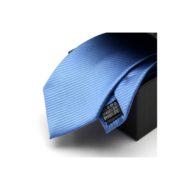 拉福，防水領帶8cm寬版領帶拉鍊領帶(天藍)