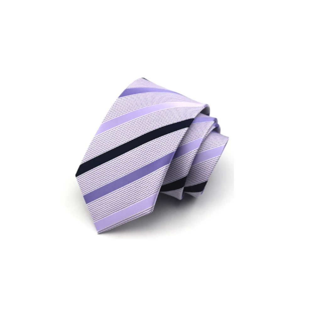 Laifuu.淡紫斜領帶8cm中寬版領帶手打領帶 (紫)