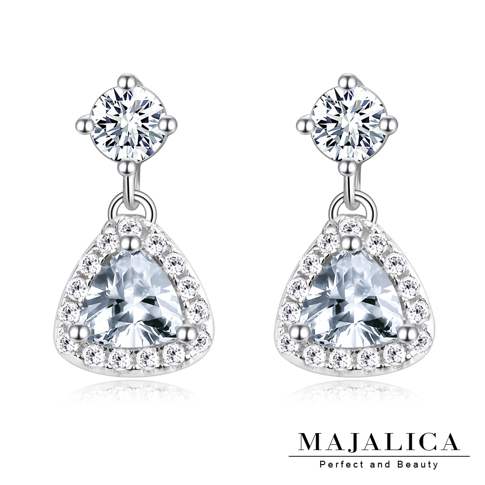 Majalica 925純銀耳環 三角造型 三色任選 PF9028