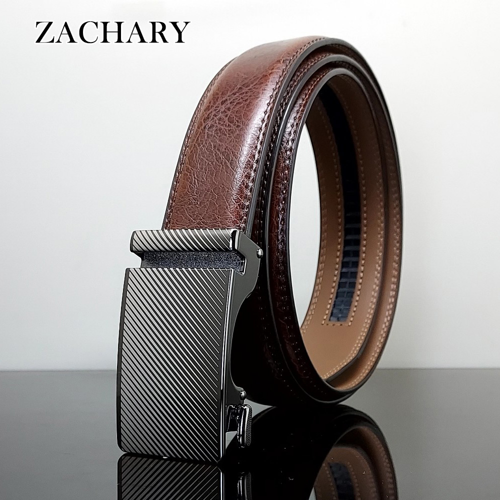 【ZACHARY】全牛皮時尚自動皮帶CY8919棕
