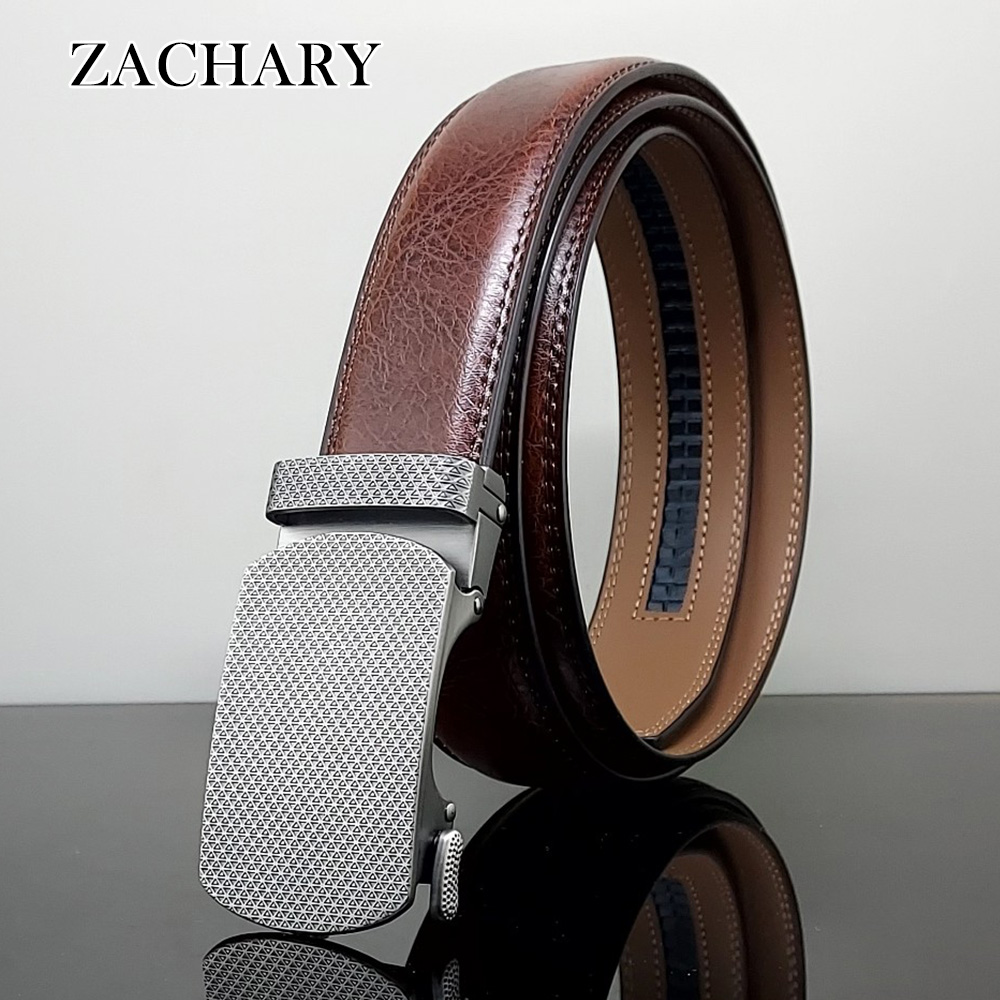 【ZACHARY】全牛皮時尚自動皮帶CY8925棕