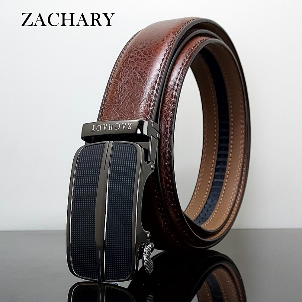 【ZACHARY】全牛皮時尚自動皮帶CY8934棕