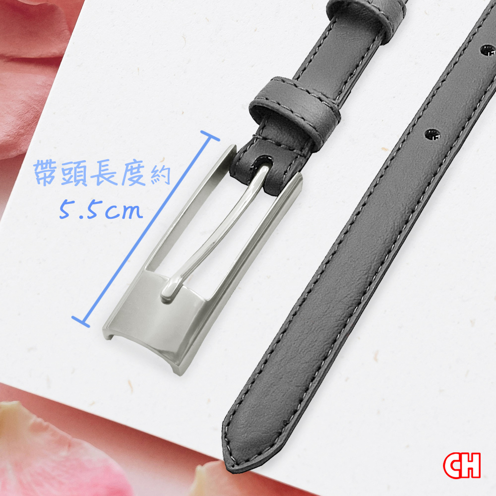 【CH-BELT 銓丞皮帶】特色長版帶頭細版女生皮帶腰帶(灰)
