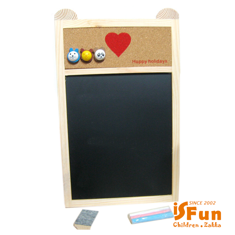 【iSFun】愛心軟木＊掛式長型黑板軟木留言板