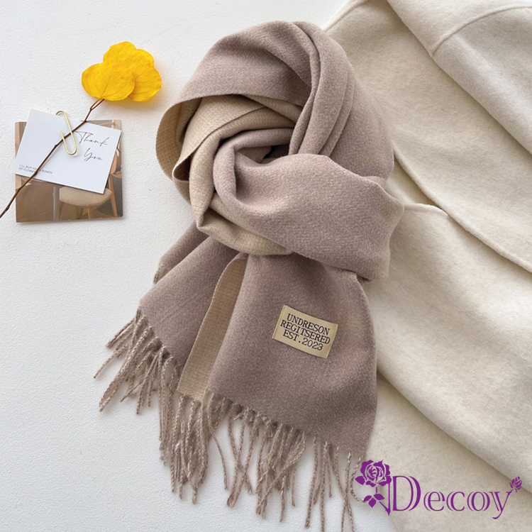 【Decoy】雙面純色＊秋冬流蘇保暖圍巾/顏色可選