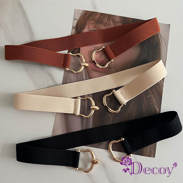 【Decoy】金屬對扣＊鬆緊帶彈力修身腰封/顏色可選