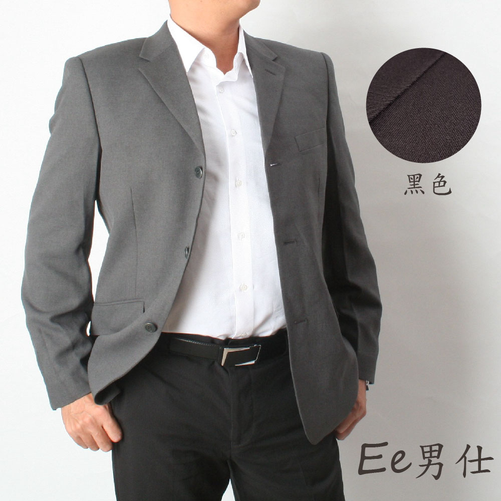 【Ee男仕】V領三扣雙蓋口袋混色西裝外套(黑)