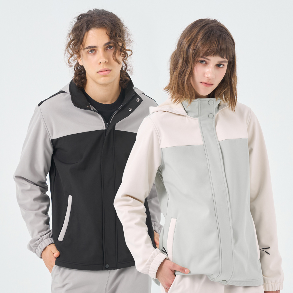 GIORDANO 男女裝 拼接連帽軟殼外套-多色任選