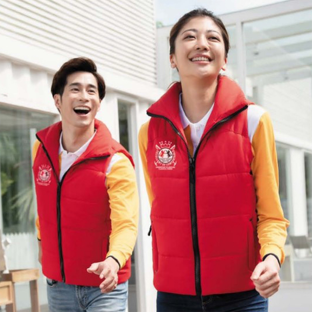 【LEIDOOE】中性版鋪棉保暖背心(22056)紅
