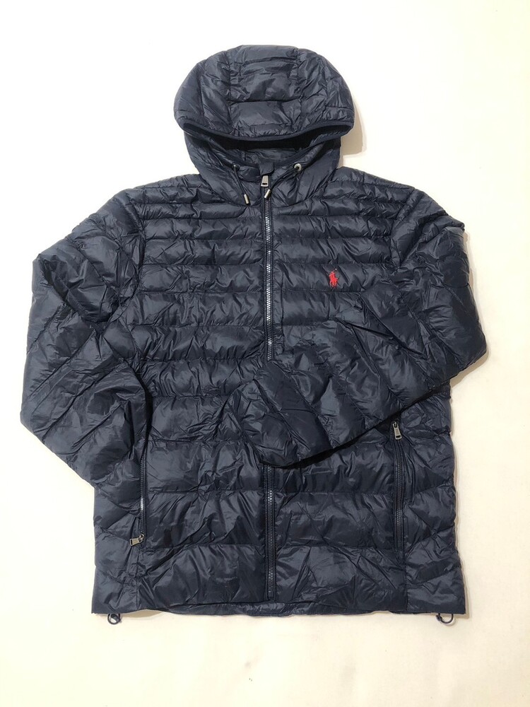 Ralph Lauren Polo 紅小馬LOGO連帽科技羽絨外套 深藍