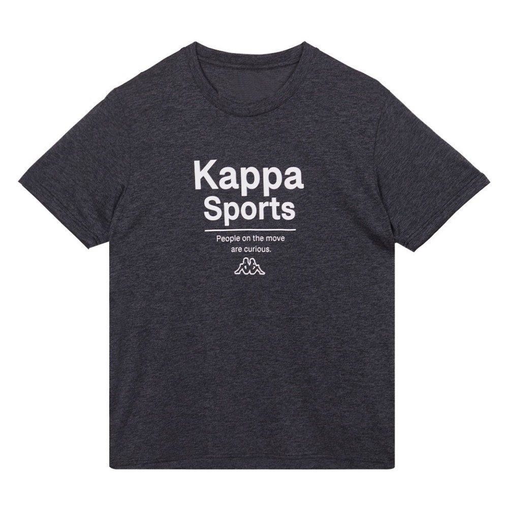 KAPPA義大利時尚吸濕排汗中性短袖圓領衫 深灰麻花 38273MWWPP
