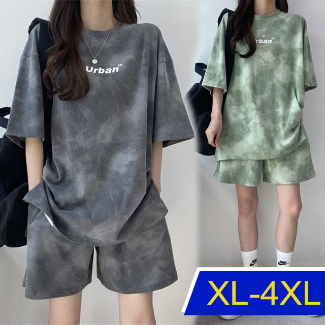 【韓國K.W.】KQN3914簡約針織拼接厚休閒運動套裝(涼感/小香風/二件套/輕薄/短袖)