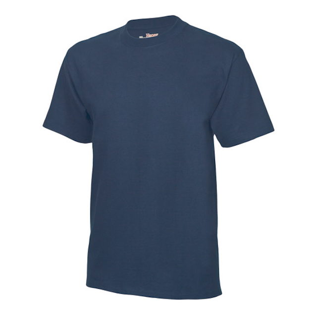 歐洲版Hanes 5180 Beefy-T經典重磅T恤【藏青色．男】觸感好、耐磨損、無領標、穿著舒適！