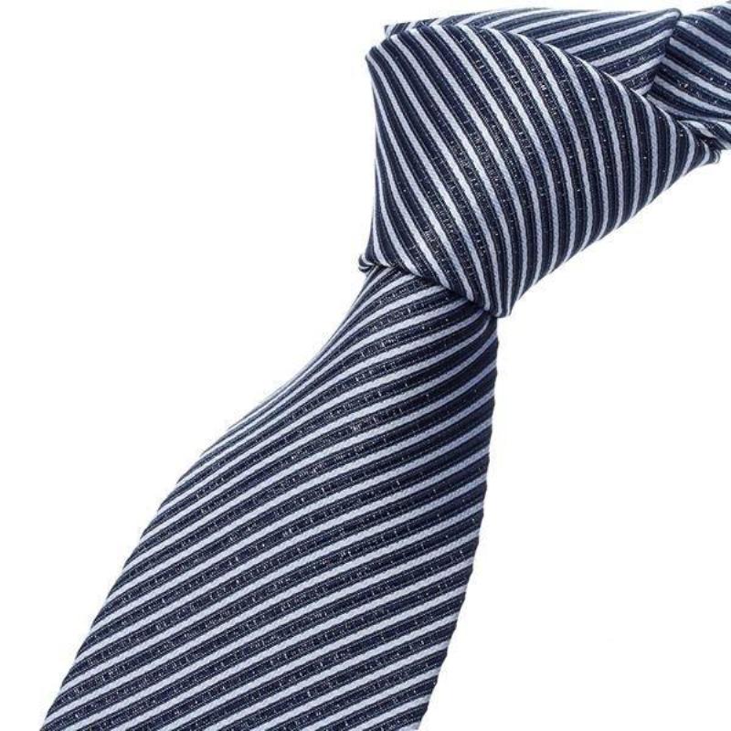 vivi領帶~手打式。寬版8cm /610-3s藍銀聰斜紋