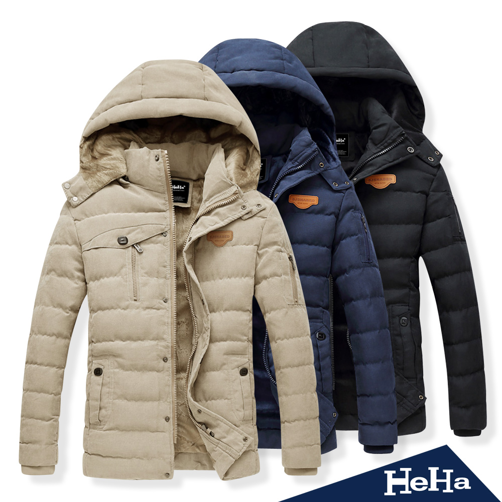 【HeHa】外套 刷毛加厚可拆連帽保暖外套 三色