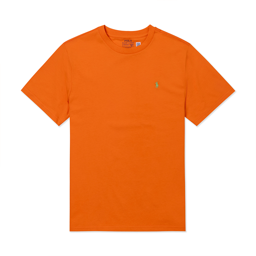 Polo Ralph Lauren RL 熱銷刺繡小馬素面短袖T恤(青年款)-橘色
