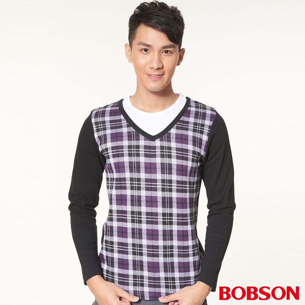 BOBSON 男款仿兩件式上衣(34009-63)