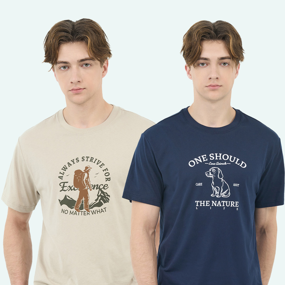 GIORDANO 男裝 CAMPING 短袖印花上衣 (多色任選)