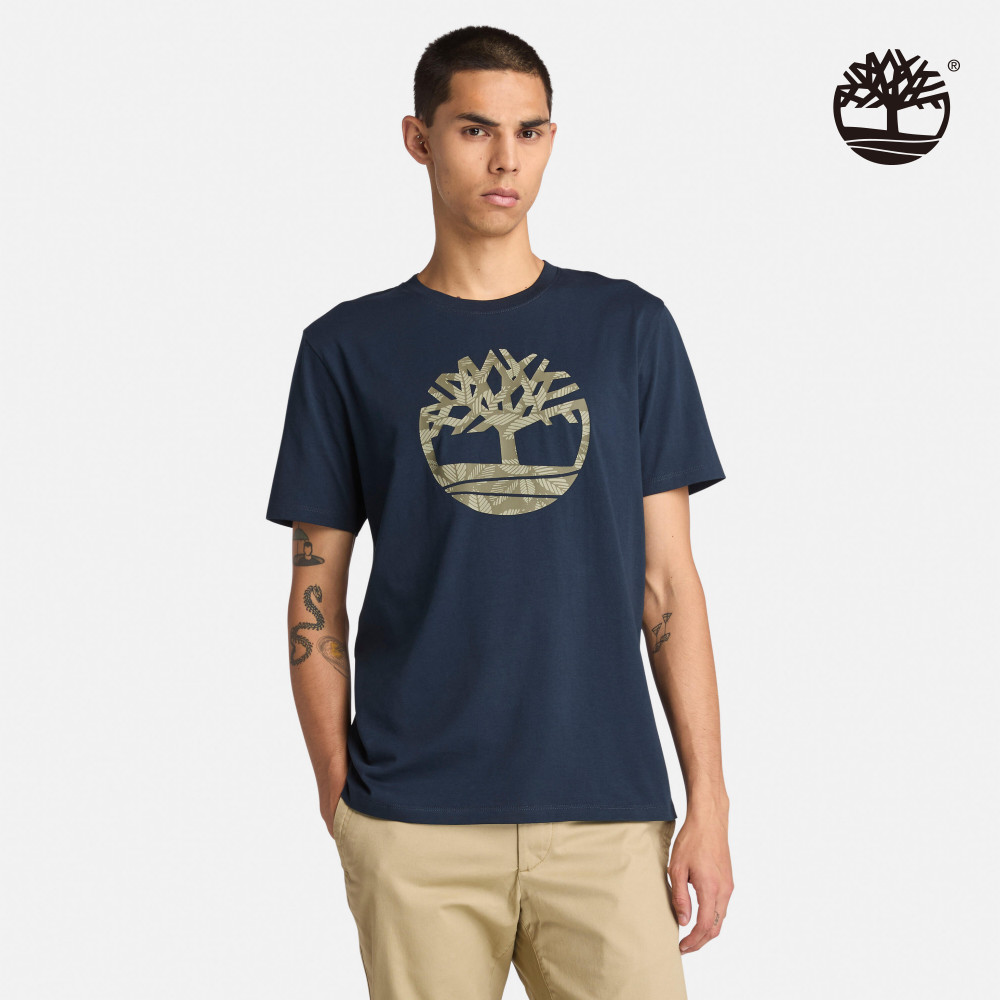Timberland 男款深寶石藍LOGO短袖T恤|A6B4G433