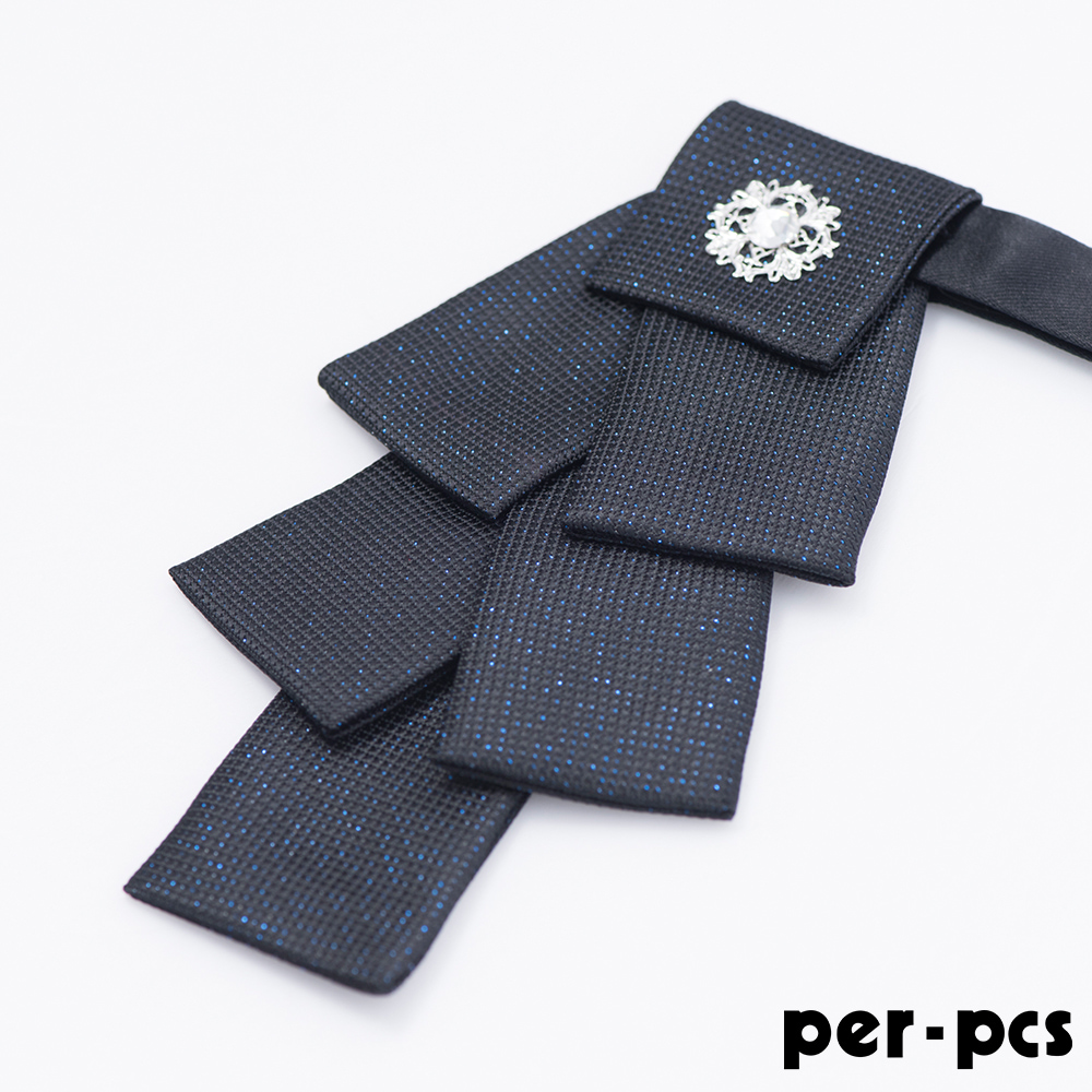 【per-pcs】聖誕樹鑽可調脖圍領結_黑藍(119-36)