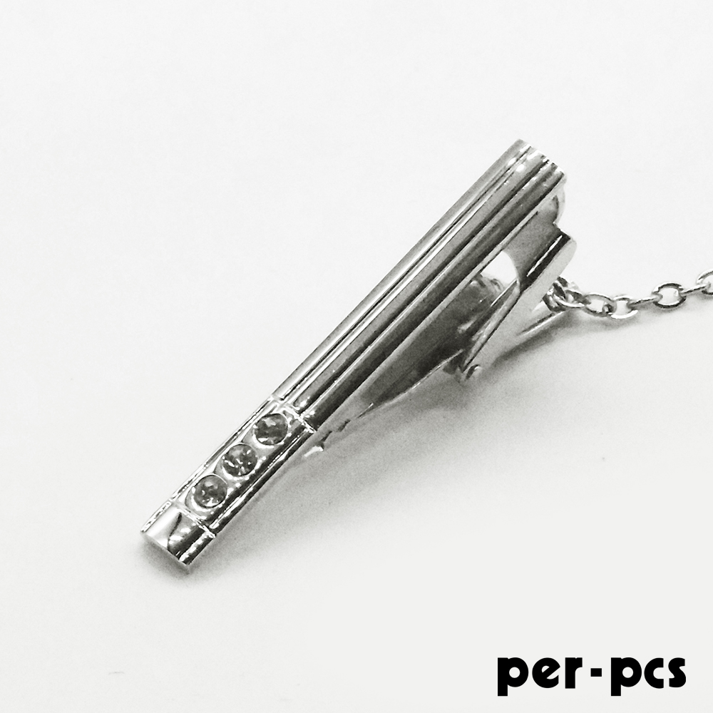 【per-pcs】魅力簡潔鑲鑽領夾(NB043)