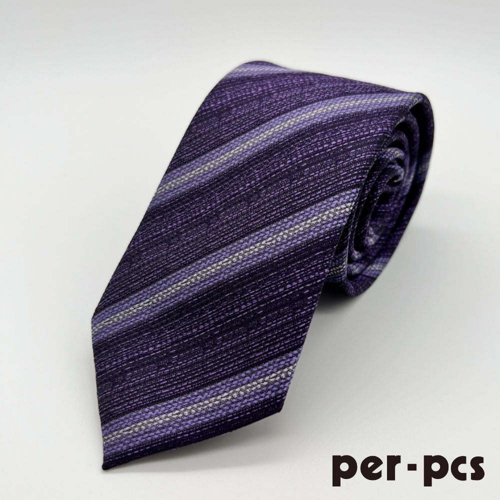 【per-pcs】商務型男首選斜紋領帶＿紫(822002)