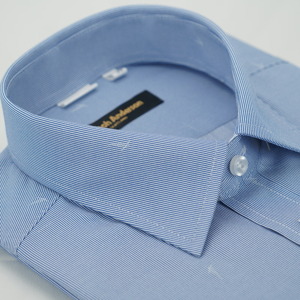 【金安德森】藍色細條紋窄版襯衫-短袖