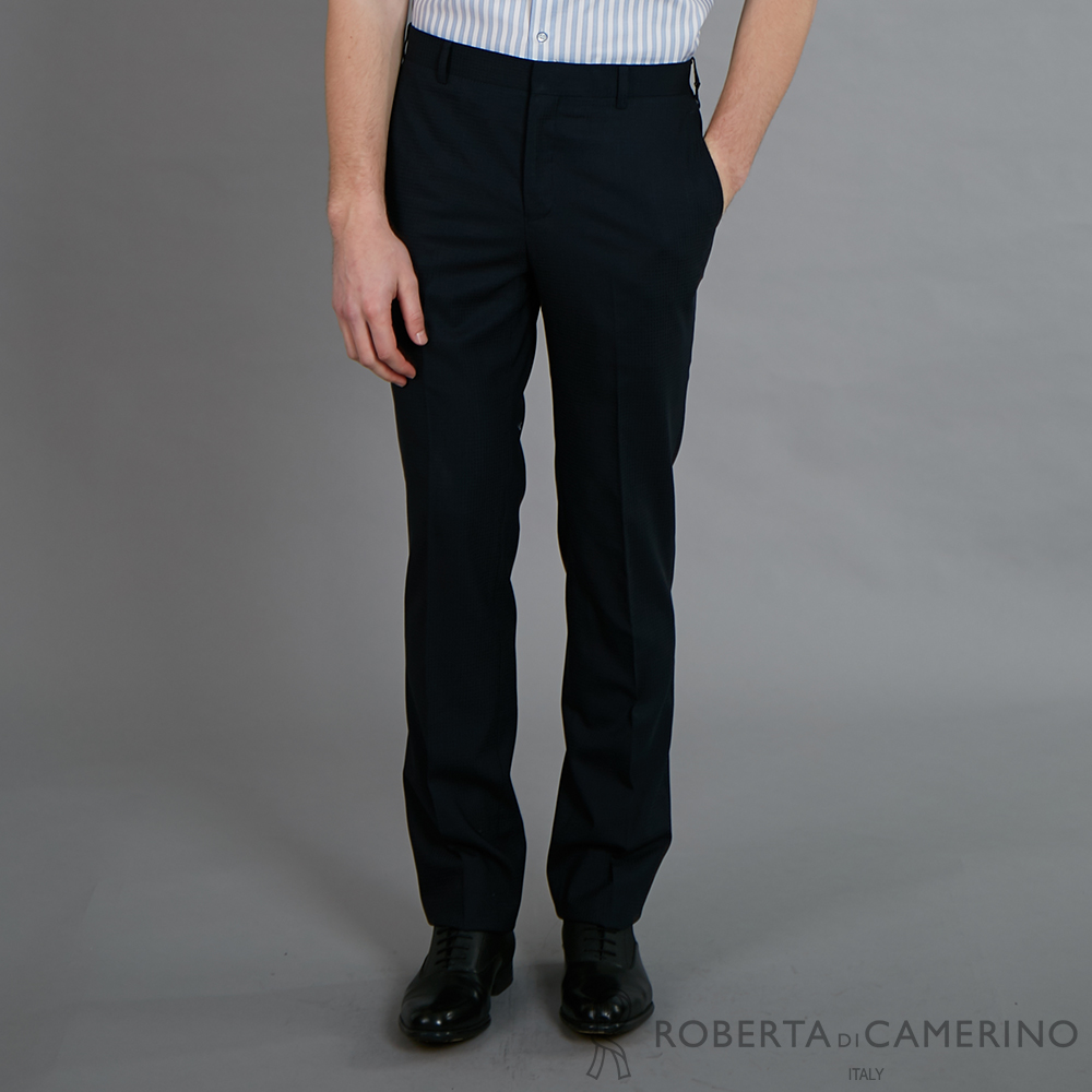【ROBERTA諾貝達】進口素材 修身時尚 流行西裝褲 黑色