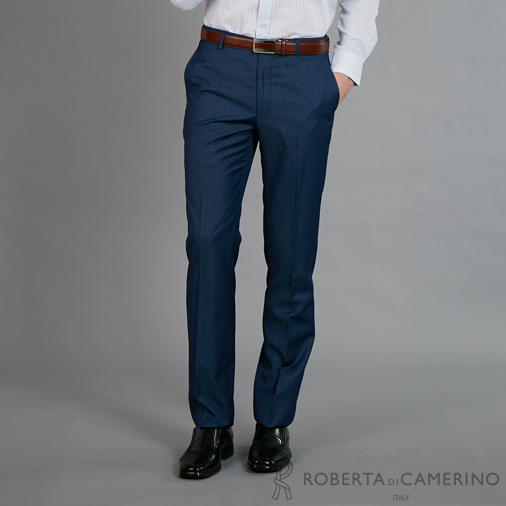【ROBERTA諾貝達】腰身嚴選 職場必備精品西裝褲 藍色