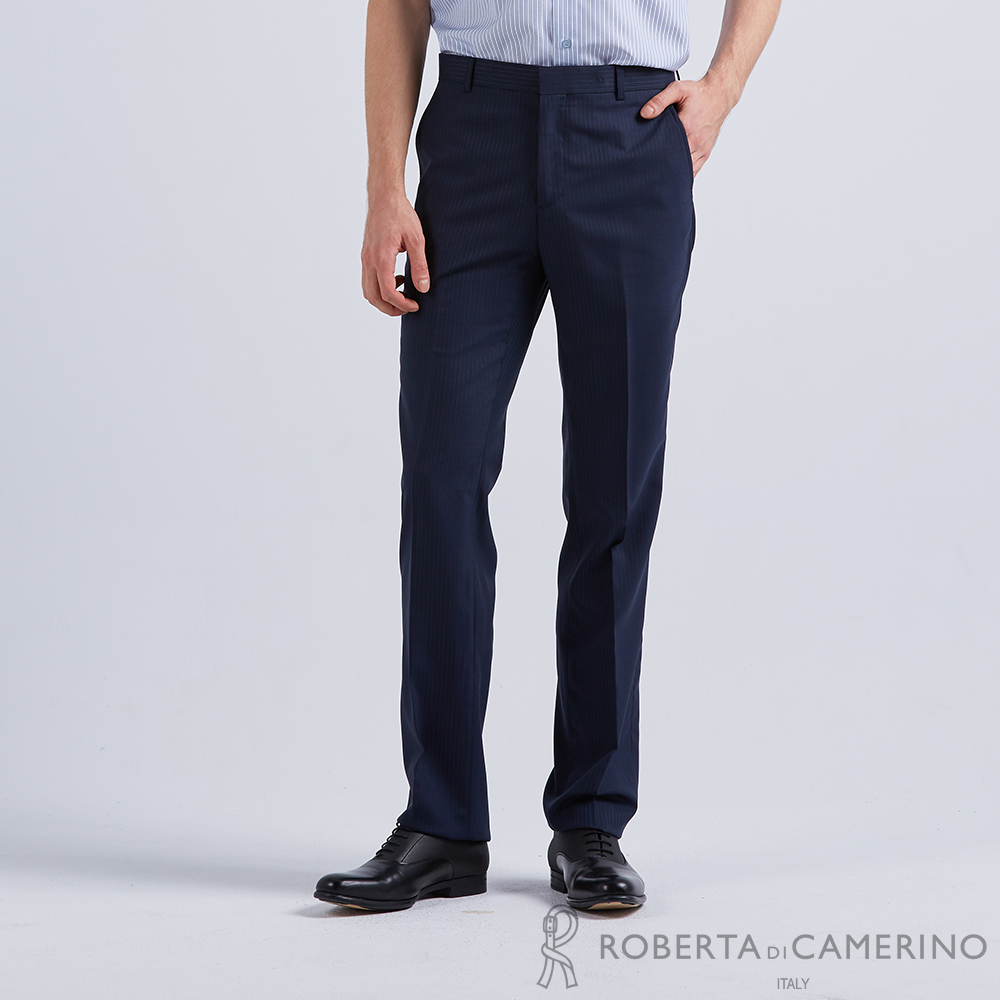 【ROBERTA諾貝達】進口素材 商務都會精選西裝褲 藍色