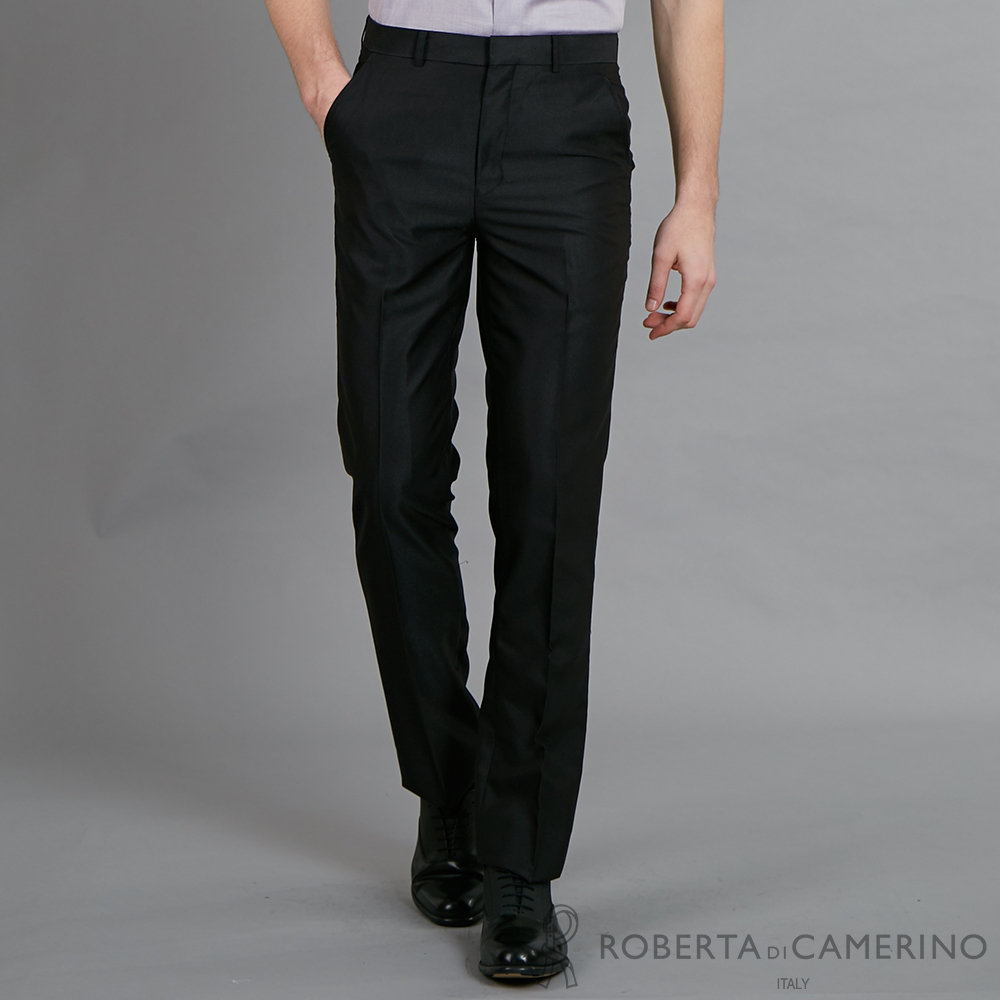 【ROBERTA諾貝達】流行時尚 修身窄管版西裝褲 黑色