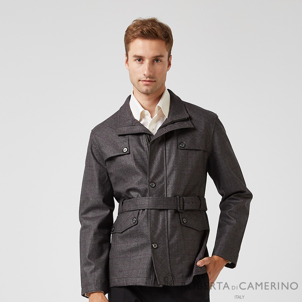 ROBERTA諾貝達 義大利原裝進口 時髦大方 羊毛單層式夾克 深灰