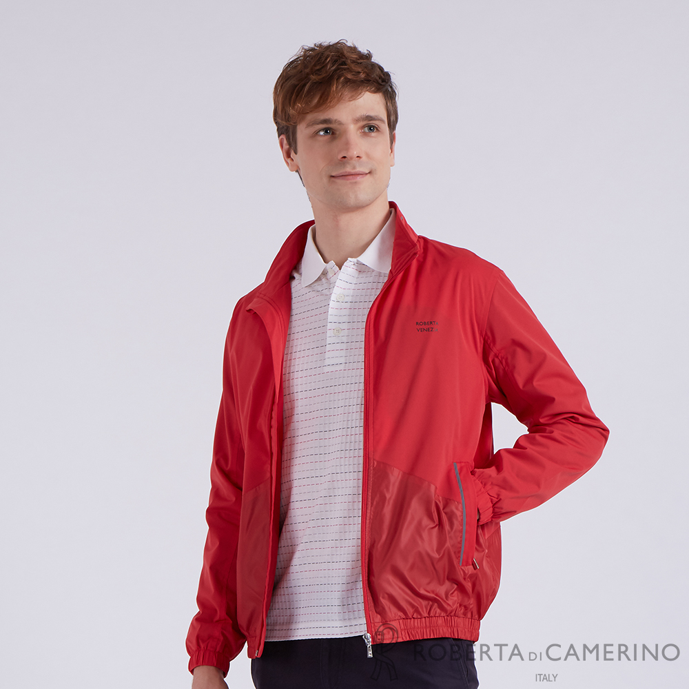 【ROBERTA諾貝達】 男裝 質地輕薄 舒適透氣風衣夾克 紅