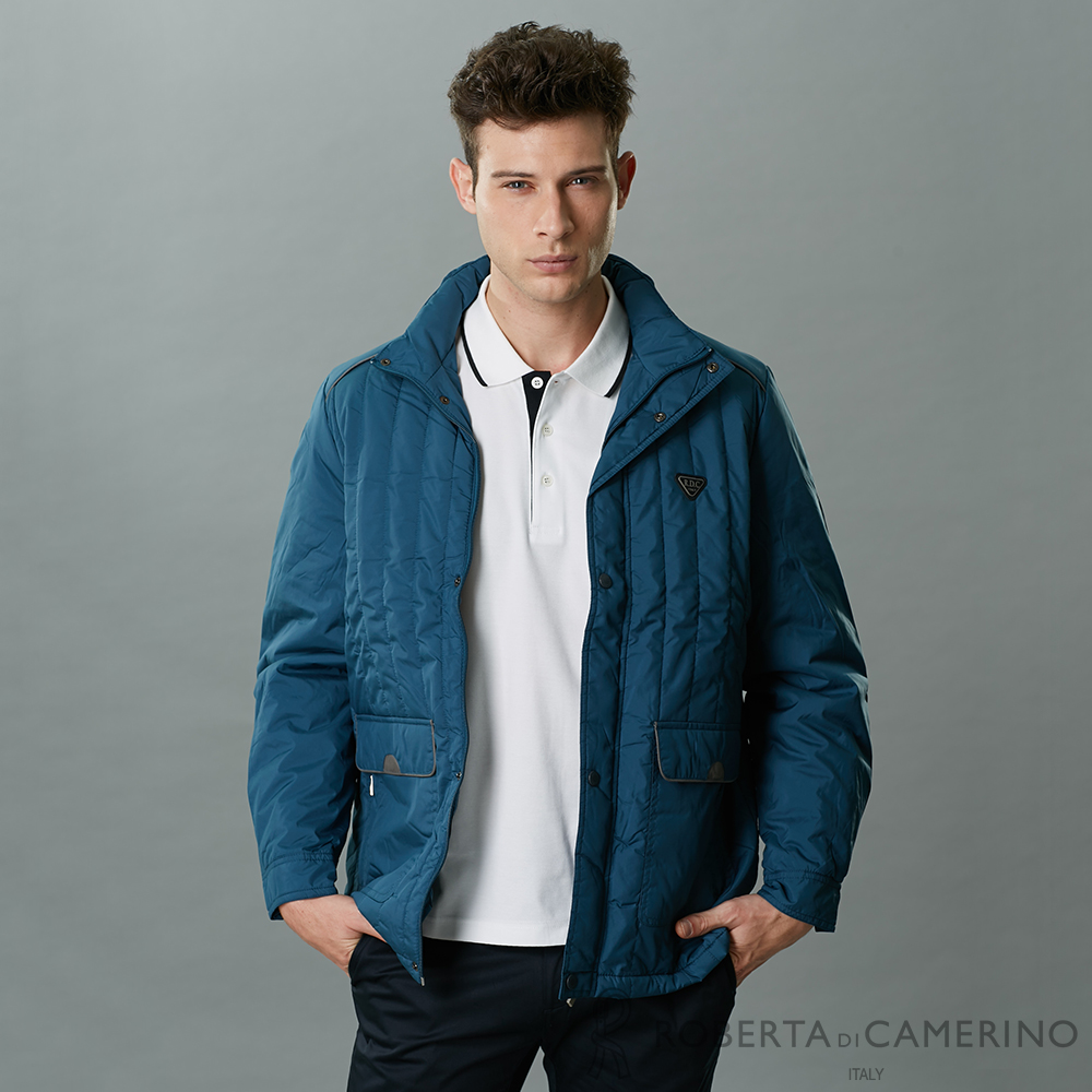【ROBERTA諾貝達】 魅力首選 內裡舖棉夾克外套 藍綠