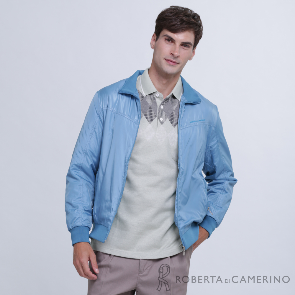 【ROBERTA諾貝達】 帥氣型男 內裡刷毛夾克外套 藍色
