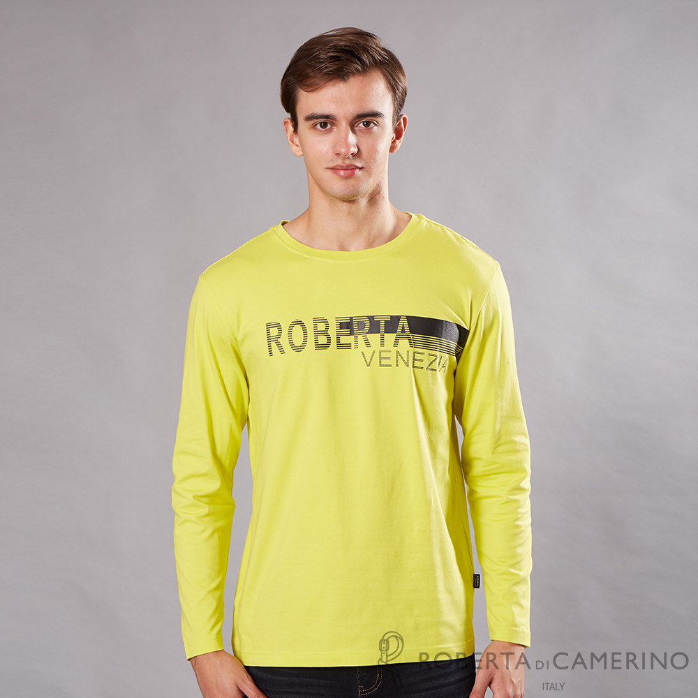 【ROBERTA諾貝達】台灣製 舒適圓領彈性長袖POLO棉衫RBD61-53螢光黃